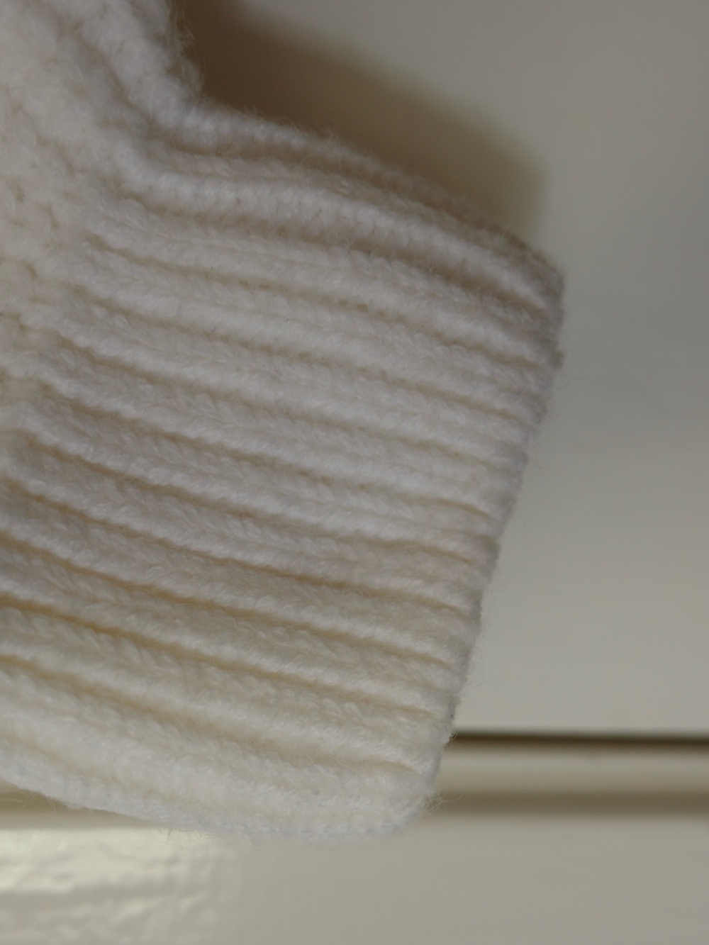 Cream Button-Front Ribbed Cardigan Sweater - Picture 4 of 5